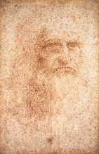 Leonardo da Vinci Bild mit Farben aus Röthel
