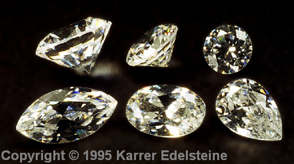 Gruppenbild mit Diamanten in 5 Schliffarten