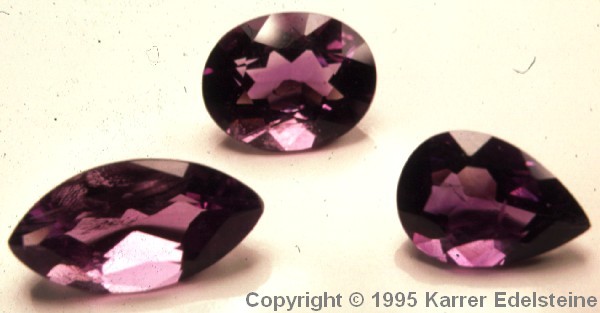 Amethyst facettiert geschliffen als Tropfen, pear-shape, pendeloque, poire, oval, navette