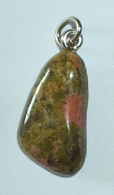 Trommelstein Anhnger Epidot mit se - Edelstein Mineral Heilstein Schmuck kaufen