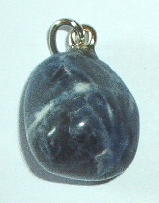 Trommelstein Anhnger Sodalith mit se - Edelstein Mineral Heilstein Schmuck kaufen