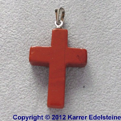 Anhnger roter Jaspis Kreuz mit se fr 2,95 Euro - Edelstein Mineral Heilstein Schmuck kaufen