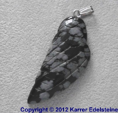 Anhnger Schneeflockenobsidian Engelsflgel fr 6,95 Euro. Der Engel Flgel mit se - Edelstein Mineral Heilstein Schmuck kaufen