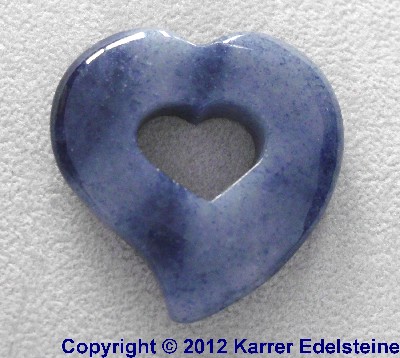 Blauquarz Romantic Hearts Anhnger fr 9,95 Euro - Edelstein Mineral Heilstein Schmuck kaufen