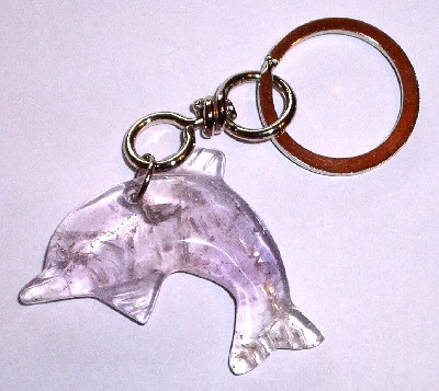 Schlsselanhnger mit Amethyst Delfin. Handgearbeitet - Edelstein Mineral Heilstein kaufen