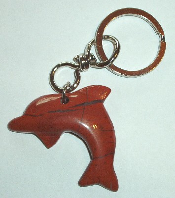 Schlsselanhnger mit rotem Jaspis Delfin. Handgearbeitet - Edelstein Mineral Heilstein kaufen