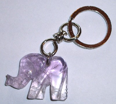 Schlsselanhnger mit Amethyst Elefant. Handgearbeitet - Edelstein Mineral Heilstein kaufen