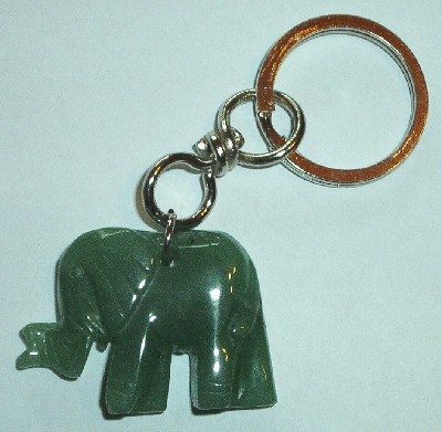 Schlsselanhnger mit Aventurin Elefant. Handgearbeitet - Edelstein Mineral Heilstein kaufen