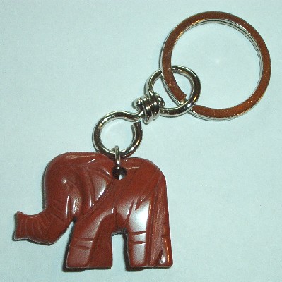 Schlsselanhnger mit rotem Jaspis Elefant. Handgearbeitet - Edelstein Mineral Heilstein kaufen