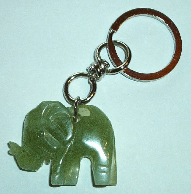 Schlsselanhnger mit Serpentin Elefant. Handgearbeitet - Edelstein Mineral Heilstein kaufen