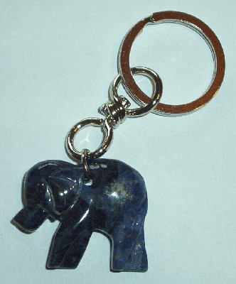 Schlsselanhnger mit Sodalith Elefant. Handgearbeitet - Edelstein Mineral Heilstein kaufen