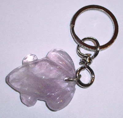 Schlsselanhnger mit Amethyst Frosch. Handgearbeitet - Edelstein Mineral Heilstein kaufen