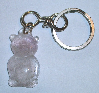 Schlsselanhnger mit Amethyst Teddy. Handgearbeitet - Edelstein Mineral Heilstein kaufen