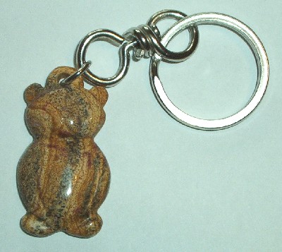 Schlsselanhnger mit Landschaftsjaspis - Bilderjaspis Teddy. Handgearbeitet - Edelstein Mineral Heilstein kaufen