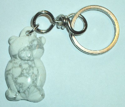 Schlsselanhnger mit Magnesit Teddy. Handgearbeitet - Edelstein Mineral Heilstein kaufen