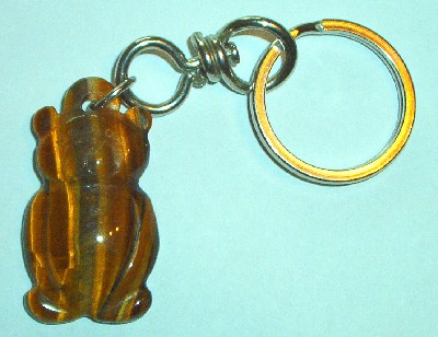 Schlsselanhnger mit Tigerauge Teddy. Handgearbeitet - Edelstein Mineral Heilstein kaufen