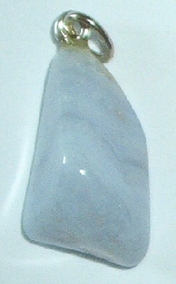 Trommelsteinanhnger Chalcedon, blau