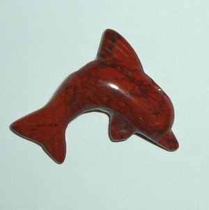 Anhnger Delphin Jaspis rot, mit Bohrung
