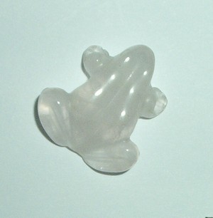 Anhnger Frosch Rosenquarz, mit Bohrung