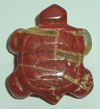 Anhnger Schildkrte Jaspis rot, mit Bohrung