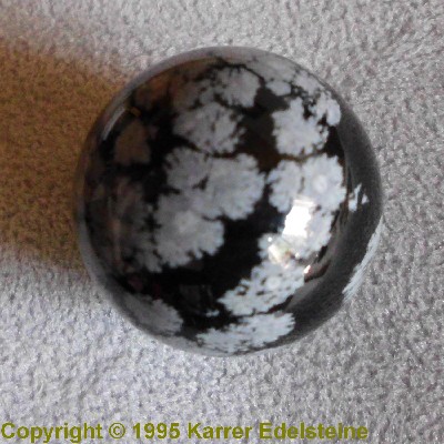 Massagekugel Schneeflockenobsidian. 20 mm