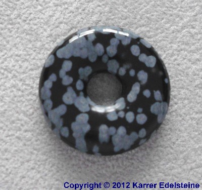 Schneeflockenobsidian Donut, 20 mm