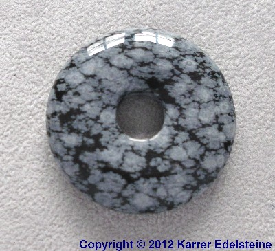 Schneeflockenobsidian Donut, 30 mm