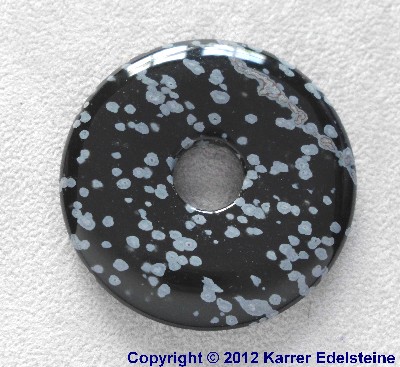 Schneeflockenobsidian Donut, 40 mm