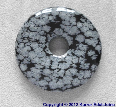 Schneeflockenobsidian Donut, 50 mm
