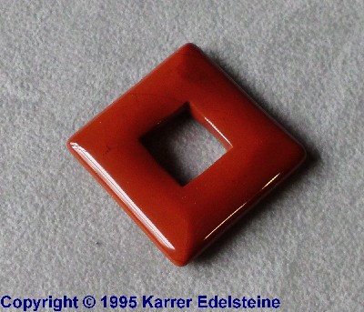 Roter Jaspis Square Anhnger frs Lederband