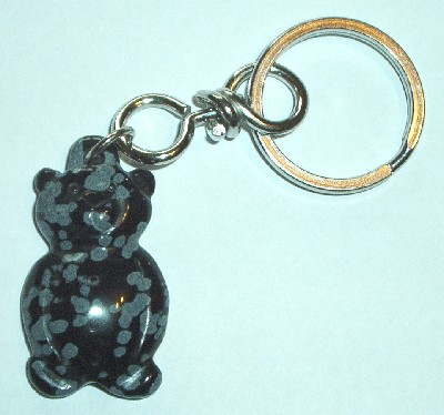 Schlsselanhnger mit Schneeflocken Obsidian Teddy