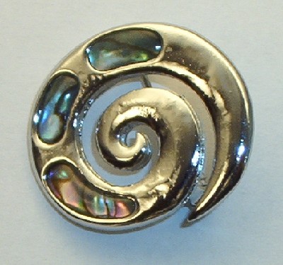 Paua Muschel Brosche Spirale